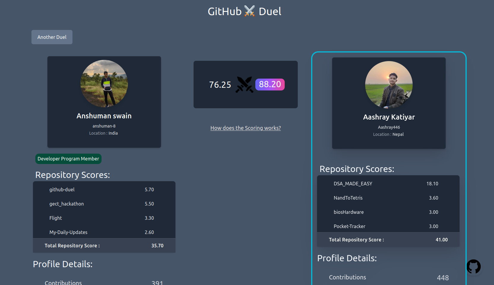 GitHub Duel preview